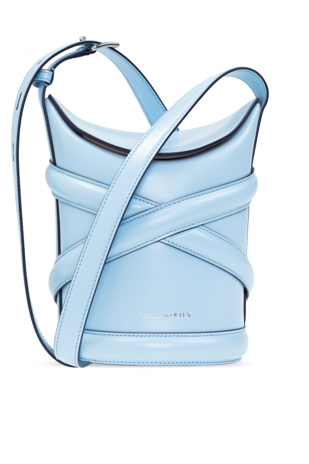 ショルダーバッグ・ポシェット ALEXANDER MCQUEEN POWDER BLUE SMALL SEAL SHOULDER BAG ALEXANDER MCQUEEN Calfskin The Curve Mini Shoulder Bag Blue